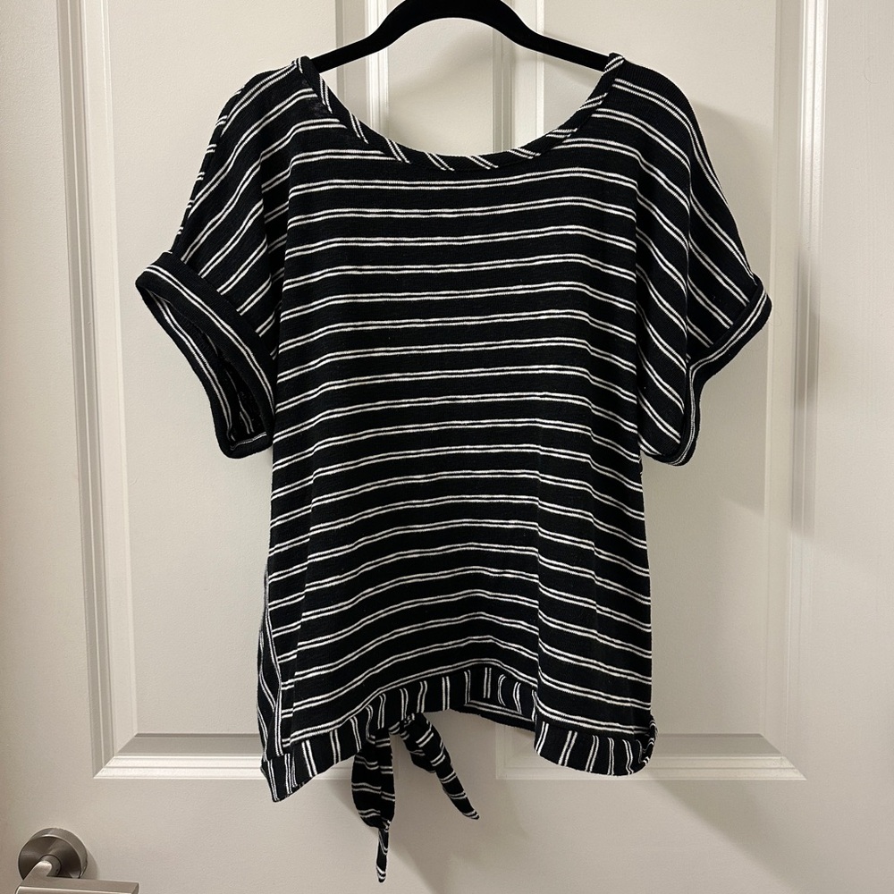 [a new day] ✨ Short Sleeved Striped Sweater